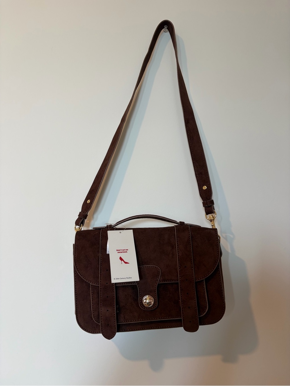 NWT The Devil Wears Prada Brown Suede Crossbody Satchel - Women Bags
